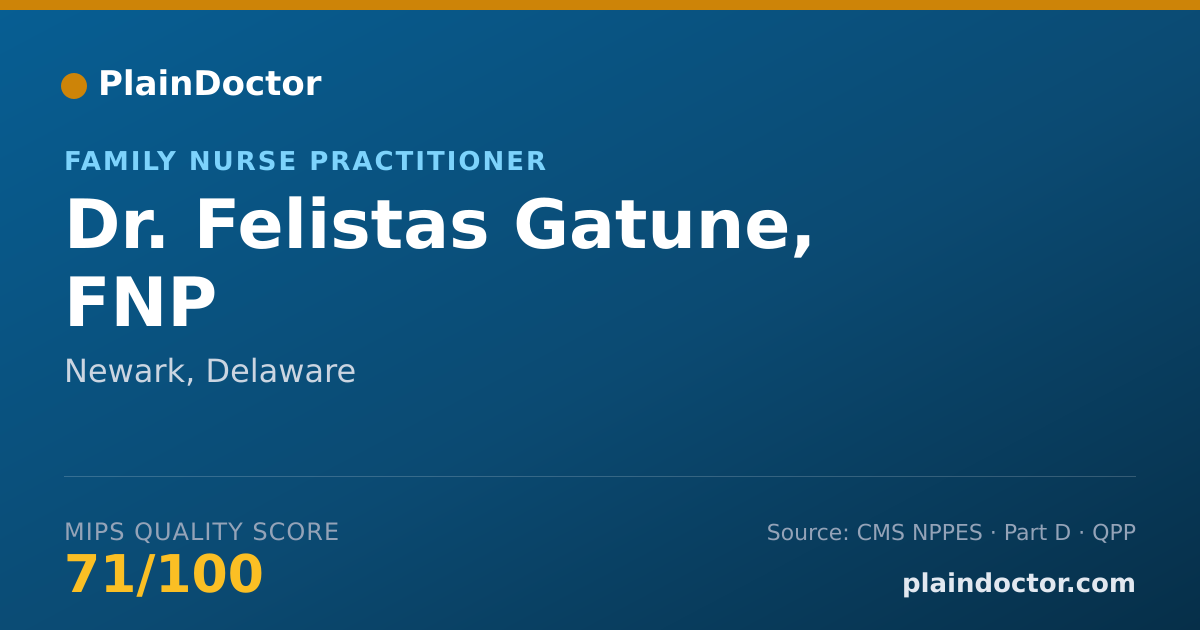 Shareable card for Felistas Gatune, FNP - Family Nurse Practitioner, Newark, DE