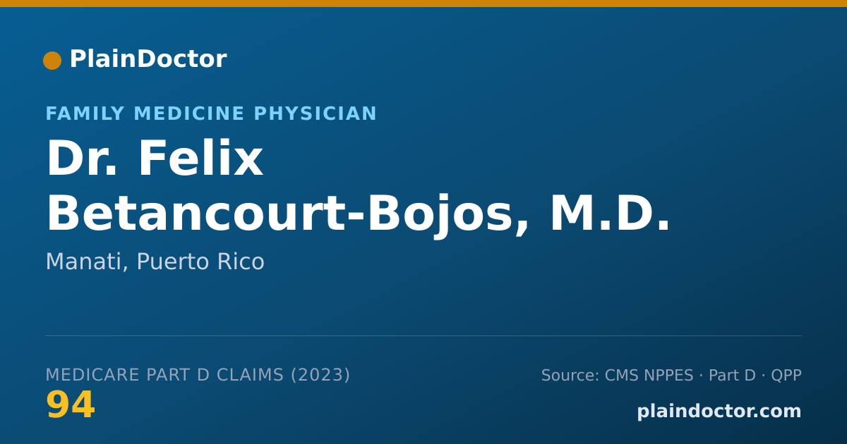 Shareable card for Felix Betancourt-Bojos, M.D. - Family Medicine Physician, Manati, PR