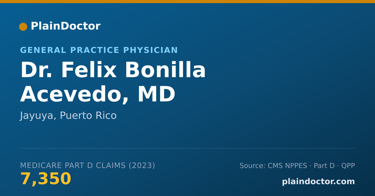 Shareable card for Felix Bonilla Acevedo, MD - General Practice Physician, Jayuya, PR