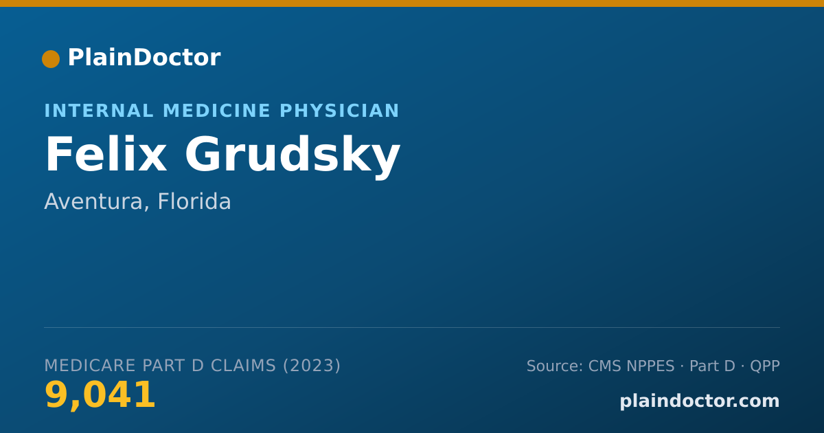 Shareable card for Felix Grudsky - Internal Medicine Physician, Aventura, FL