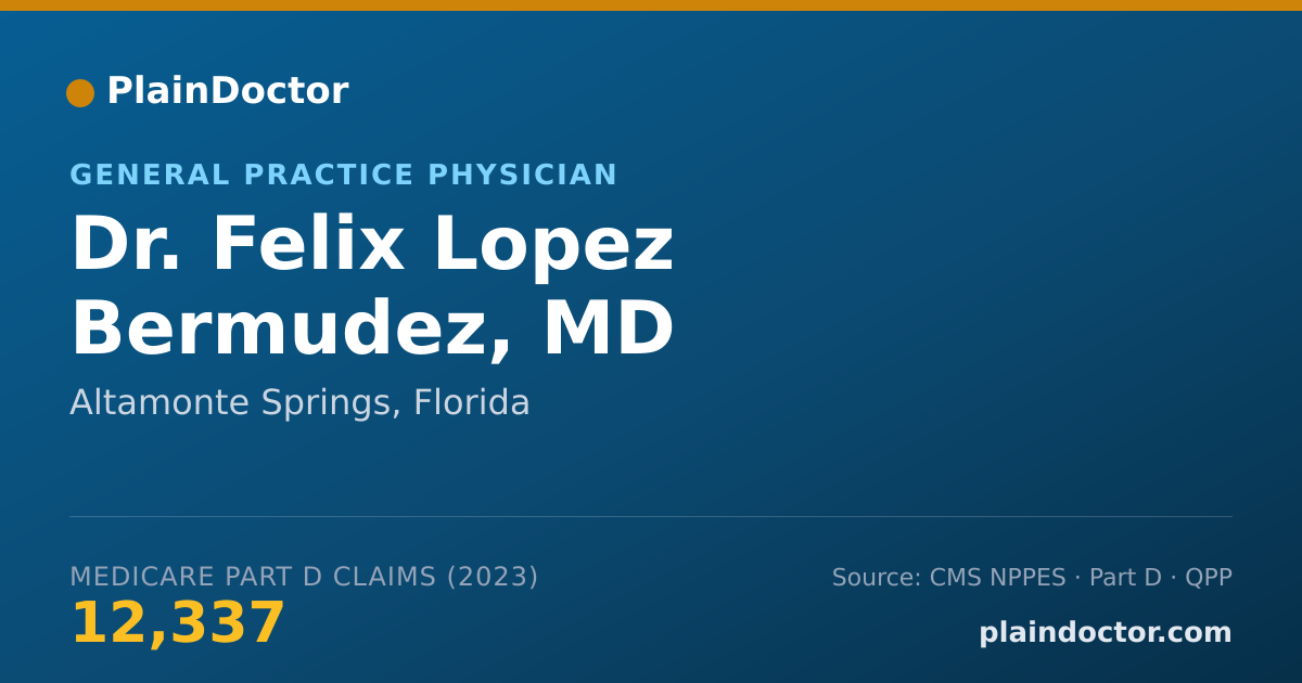 Shareable card for Felix Lopez Bermudez, MD - General Practice Physician, Altamonte Springs, FL