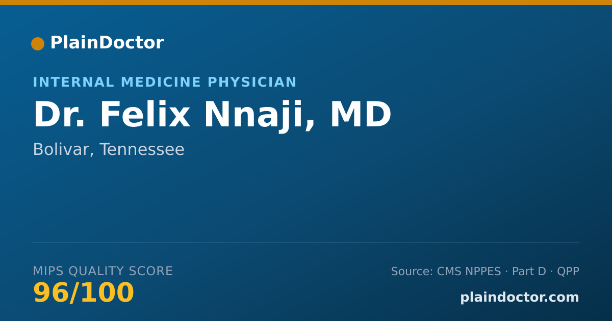 Shareable card for Felix Nnaji, MD - Internal Medicine Physician, Bolivar, TN