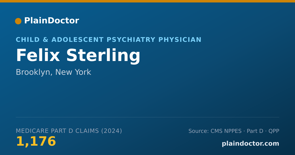 Shareable card for Felix Sterling - Child & Adolescent Psychiatry Physician, Brooklyn, NY