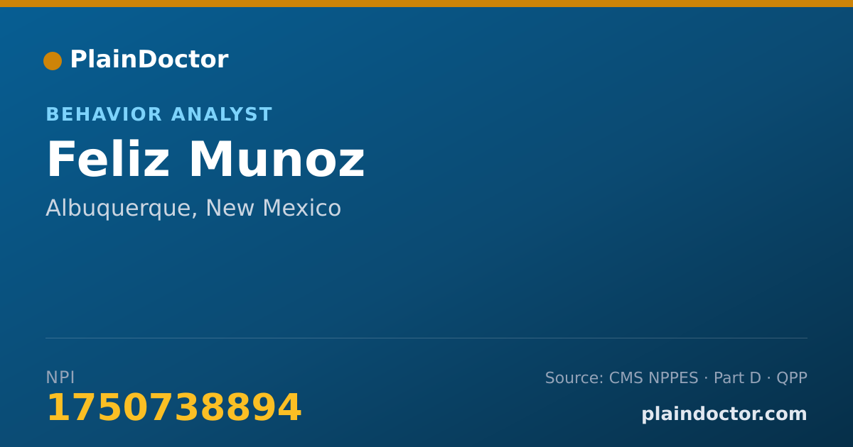 Shareable card for Feliz Munoz - Behavior Analyst, Albuquerque, NM
