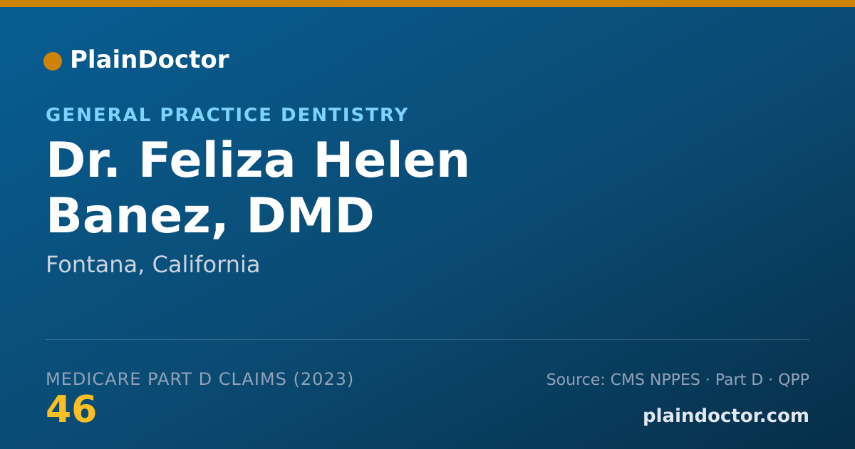 Shareable card for Feliza Helen Banez, DMD - General Practice Dentistry, Fontana, CA