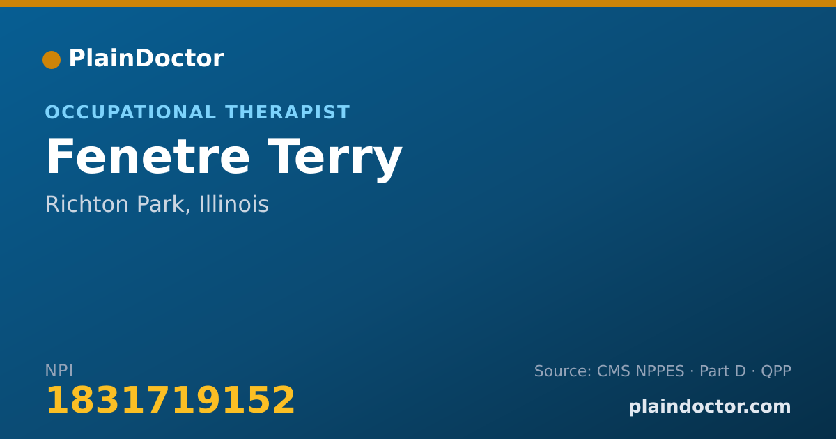 Shareable card for Fenetre Terry - Occupational Therapist, Richton Park, IL