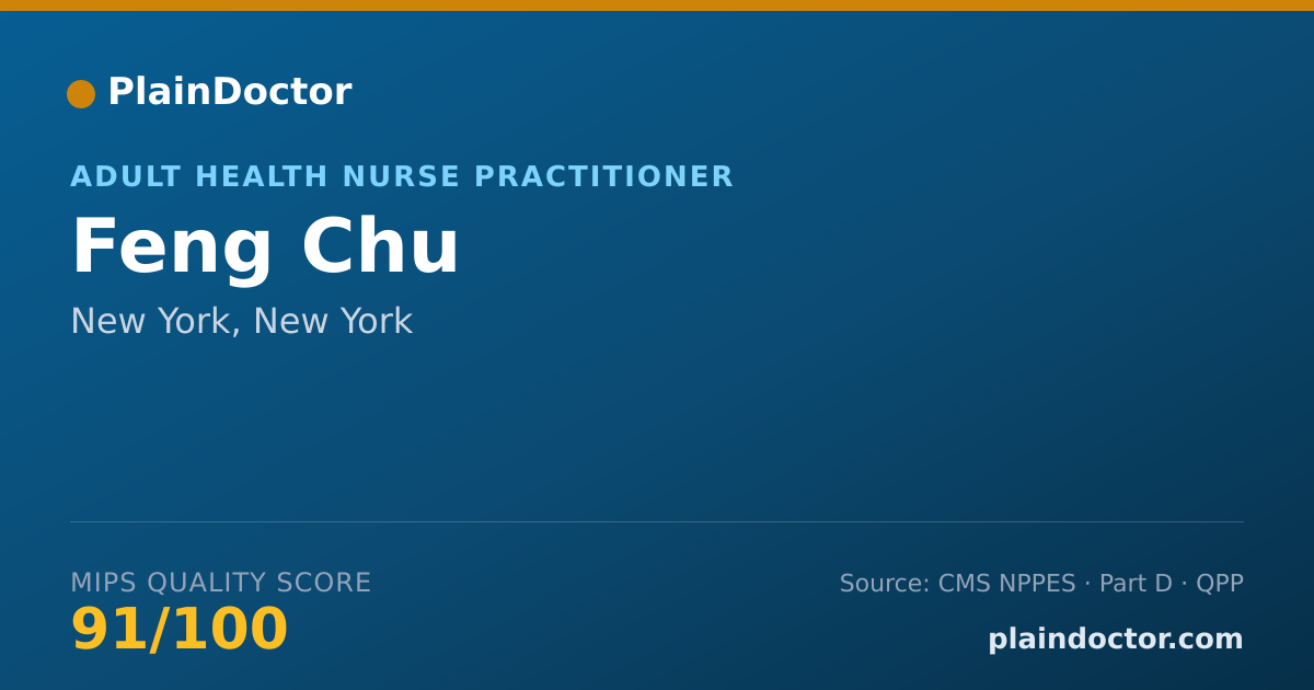 Shareable card for Feng Chu - Adult Health Nurse Practitioner, New York, NY