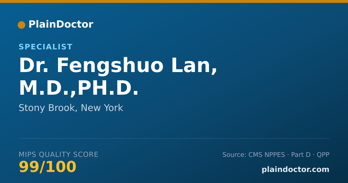Shareable card for Fengshuo Lan, M.D.,PH.D. - Specialist, Stony Brook, NY