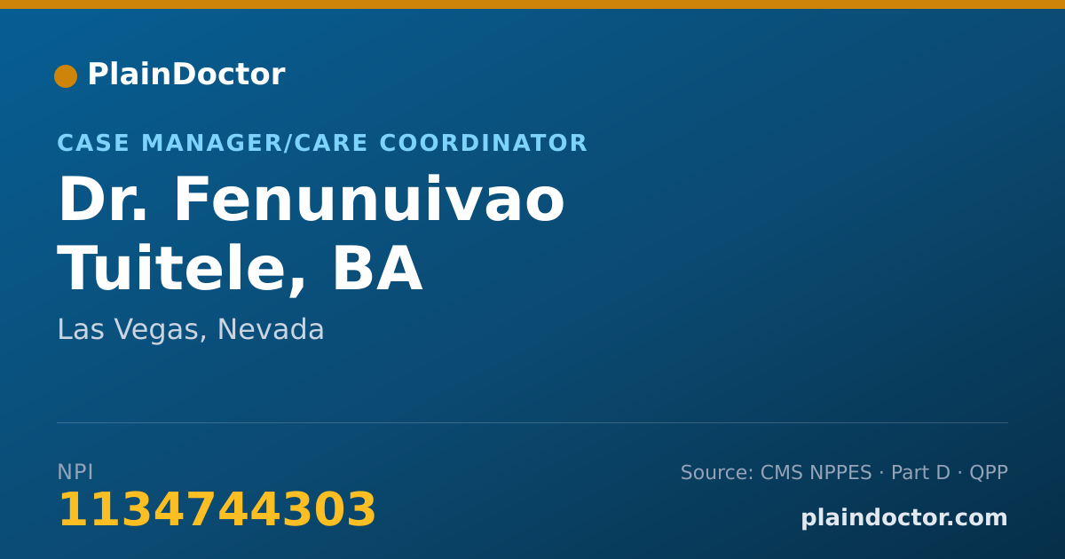 Shareable card for Fenunuivao Tuitele, BA - Case Manager/Care Coordinator, Las Vegas, NV