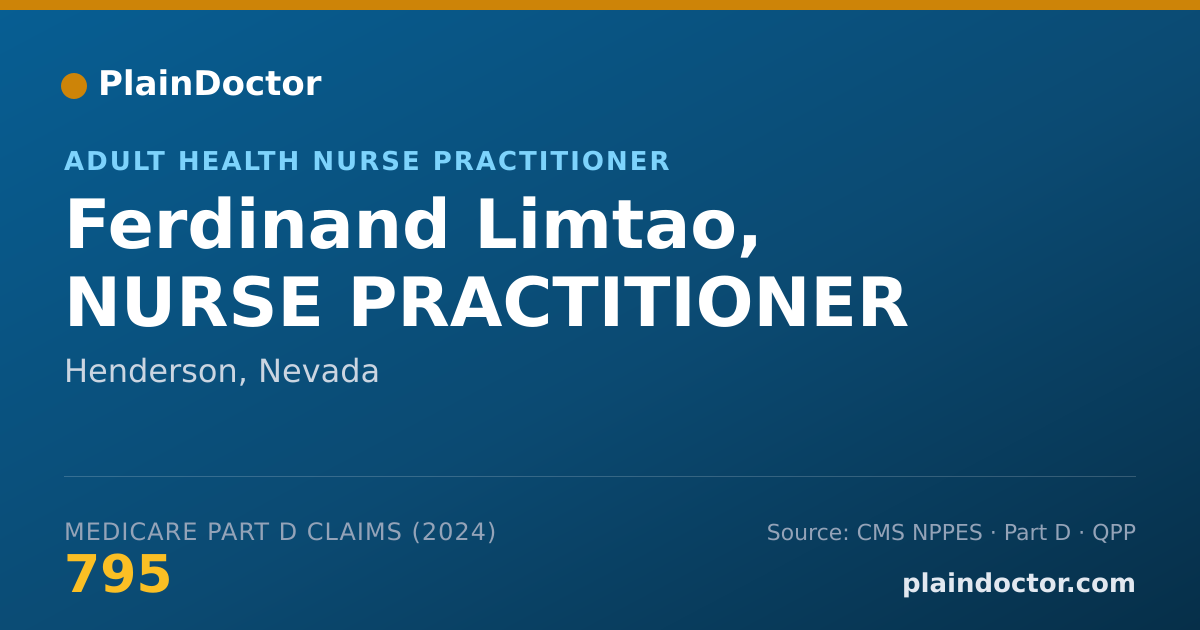 Shareable card for Ferdinand Limtao, NURSE PRACTITIONER - Adult Health Nurse Practitioner, Henderson, NV