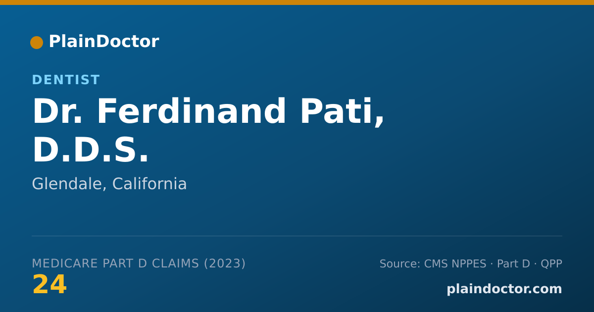 Shareable card for Ferdinand Pati, D.D.S. - Dentist, Glendale, CA
