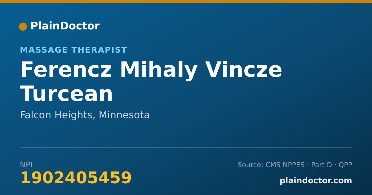 Shareable card for Ferencz Mihaly Vincze Turcean - Massage Therapist, Falcon Heights, MN