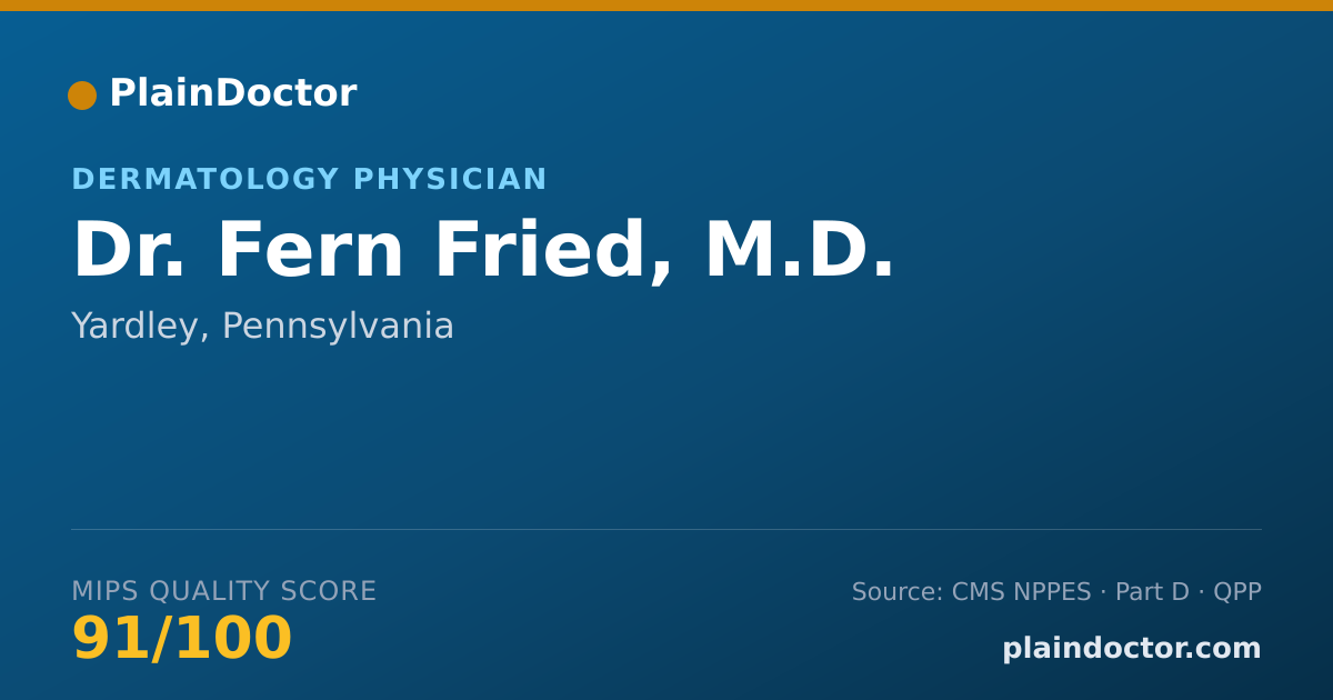 Shareable card for Fern Fried, M.D. - Dermatology Physician, Yardley, PA