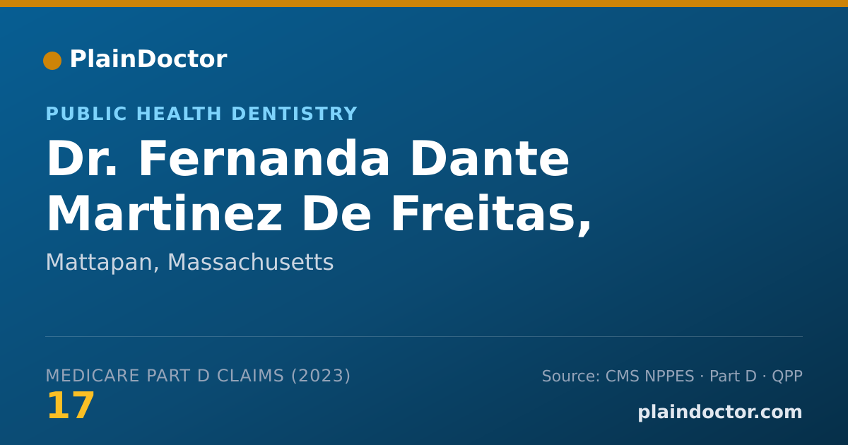 Shareable card for Fernanda Dante Martinez De Freitas, DDS - Public Health Dentistry, Mattapan, MA