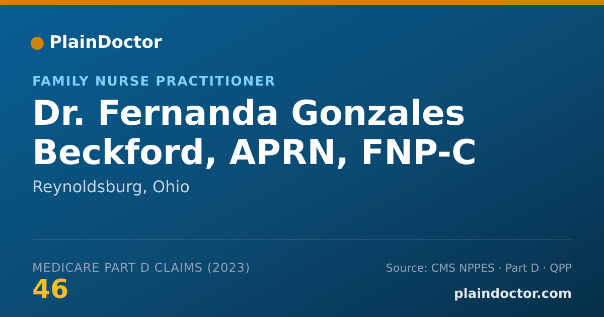 Shareable card for Fernanda Gonzales Beckford, APRN, FNP-C - Family Nurse Practitioner, Reynoldsburg, OH