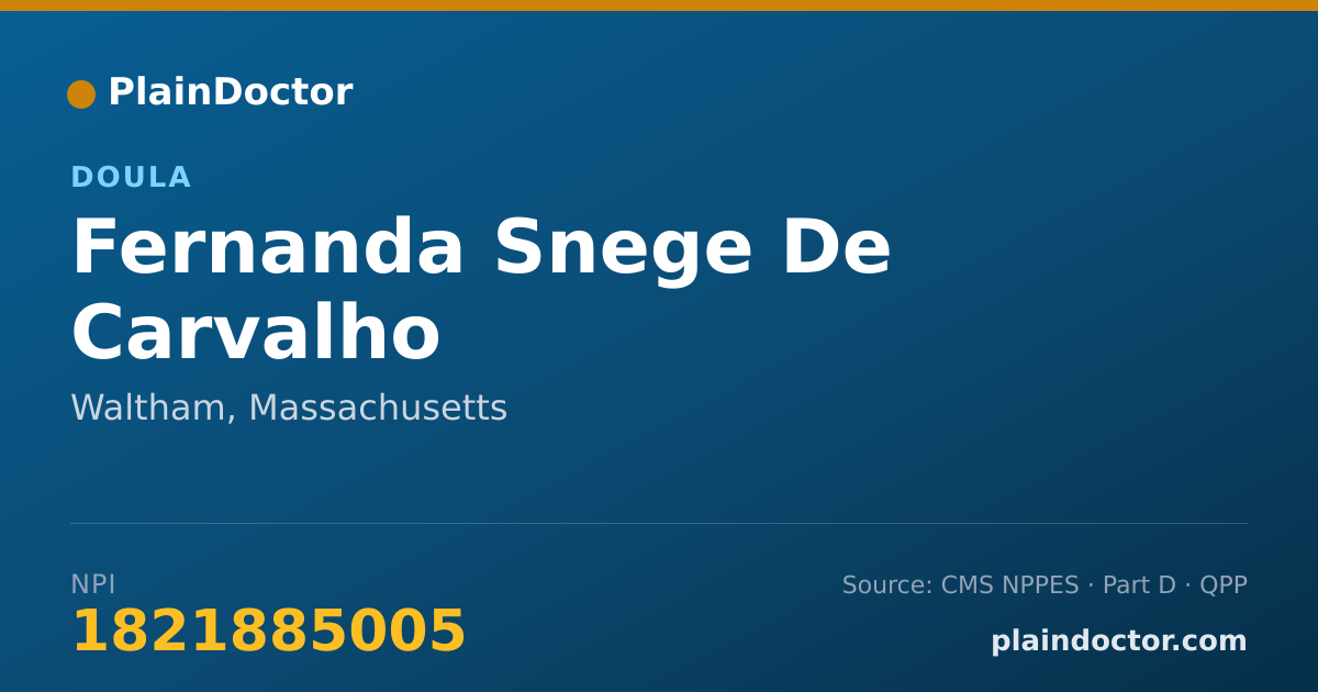 Shareable card for Fernanda Snege De Carvalho - Doula, Waltham, MA