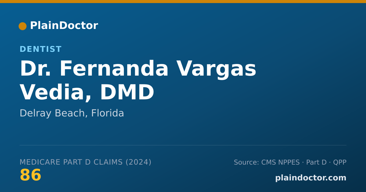 Shareable card for Fernanda Vargas Vedia, DMD - Dentist, Delray Beach, FL