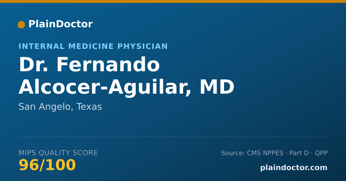 Shareable card for Fernando Alcocer-Aguilar, MD - Internal Medicine Physician, San Angelo, TX