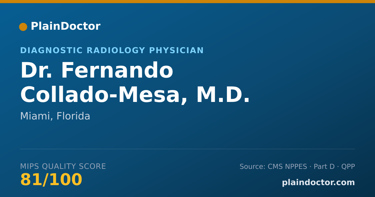 Shareable card for Fernando Collado-Mesa, M.D. - Diagnostic Radiology Physician, Miami, FL