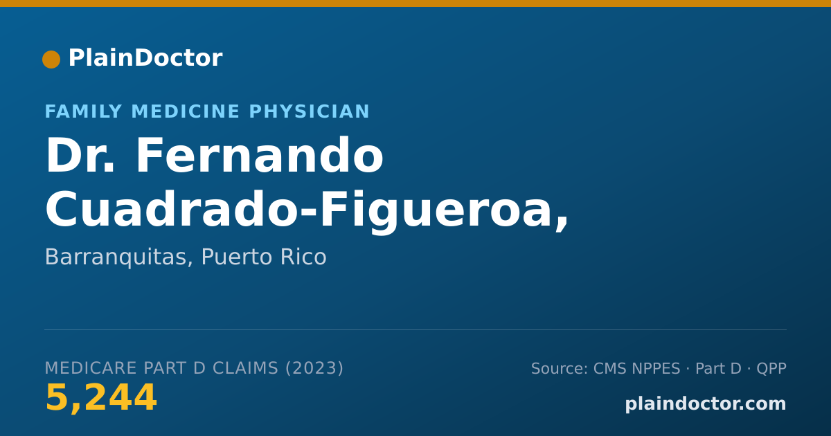 Shareable card for Fernando Cuadrado-Figueroa, FAMILY PHYSICIAN - Family Medicine Physician, Barranquitas, PR
