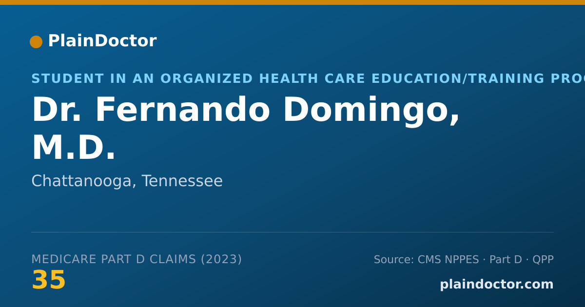 Shareable card for Fernando Domingo, M.D. - Student in an Organized Health Care Education/Training Program, Chattanooga, TN