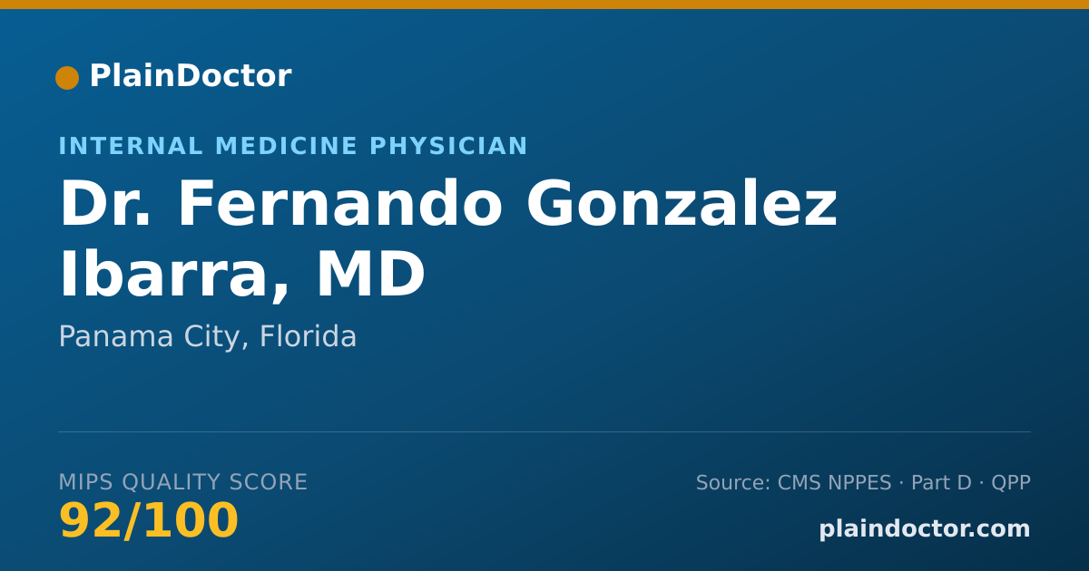 Shareable card for Fernando Gonzalez Ibarra, MD - Internal Medicine Physician, Panama City, FL
