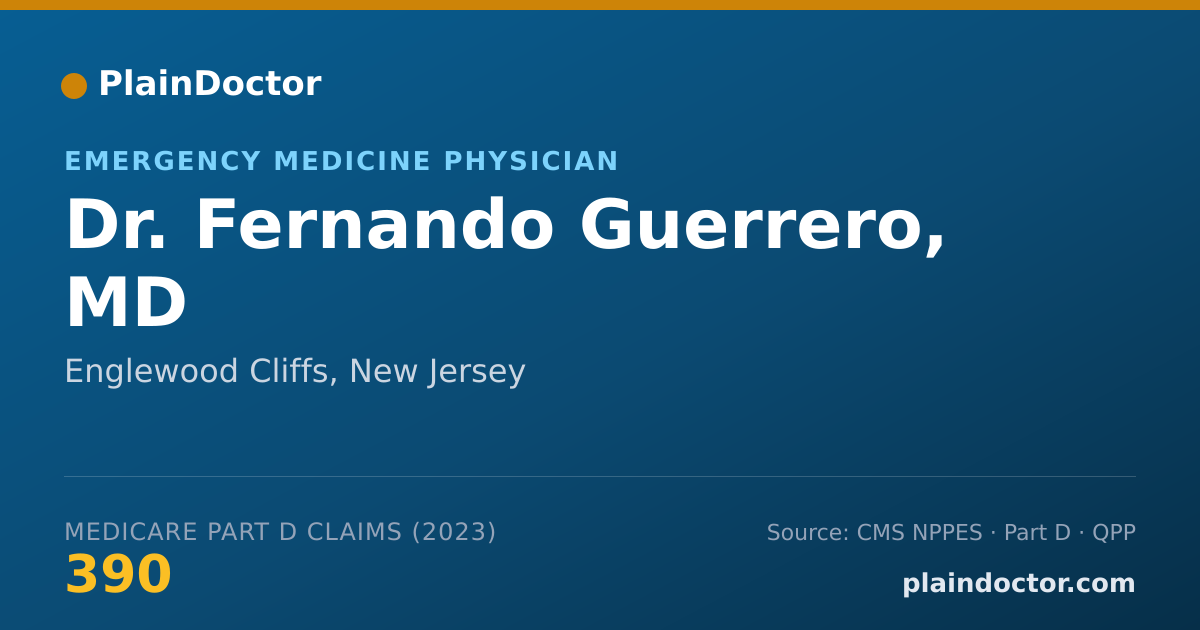 Shareable card for Fernando Guerrero, MD - Emergency Medicine Physician, Englewood Cliffs, NJ