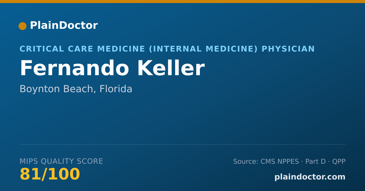 Shareable card for Fernando Keller - Critical Care Medicine (Internal Medicine) Physician, Boynton Beach, FL