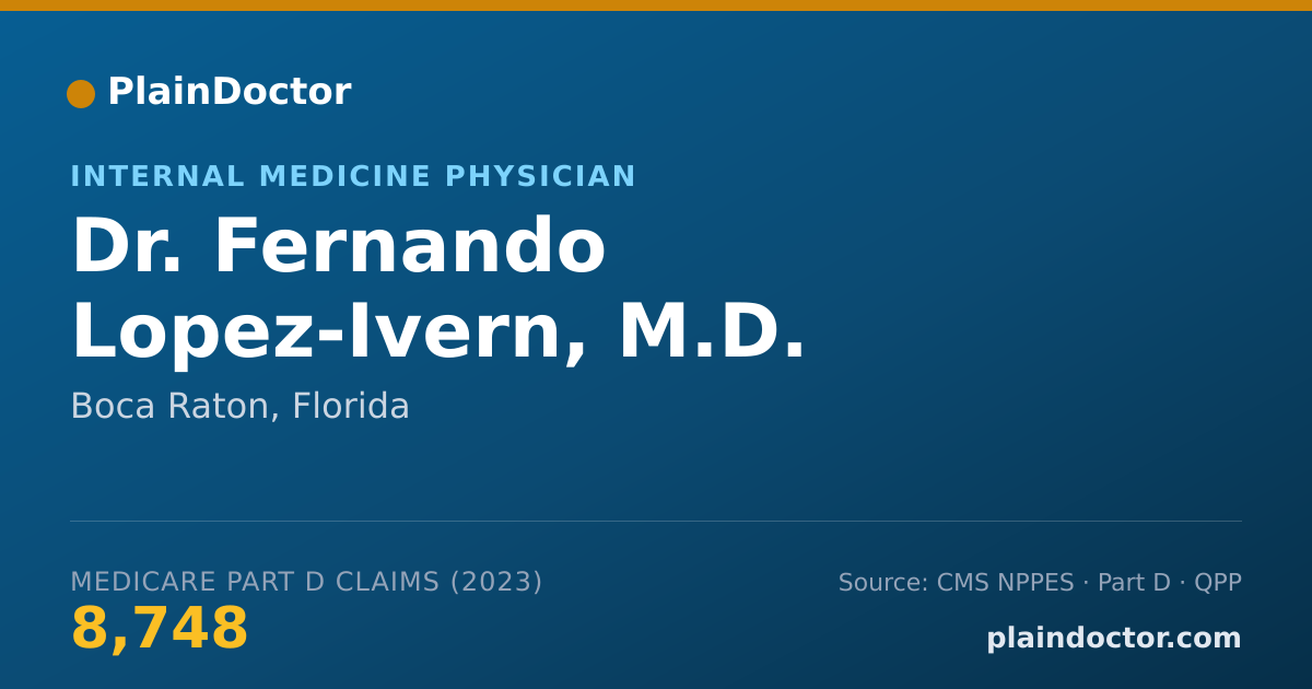 Shareable card for Fernando Lopez-Ivern, M.D. - Internal Medicine Physician, Boca Raton, FL