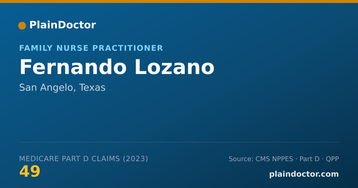 Shareable card for Fernando Lozano - Family Nurse Practitioner, San Angelo, TX