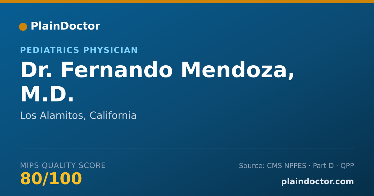 Shareable card for Fernando Mendoza, M.D. - Pediatrics Physician, Los Alamitos, CA
