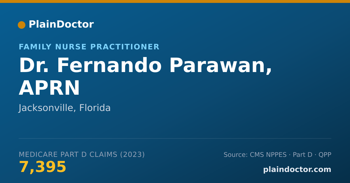 Shareable card for Fernando Parawan, APRN - Family Nurse Practitioner, Jacksonville, FL