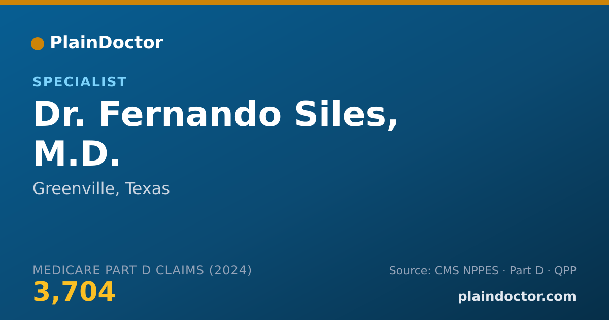 Shareable card for Fernando Siles, M.D. - Specialist, Greenville, TX