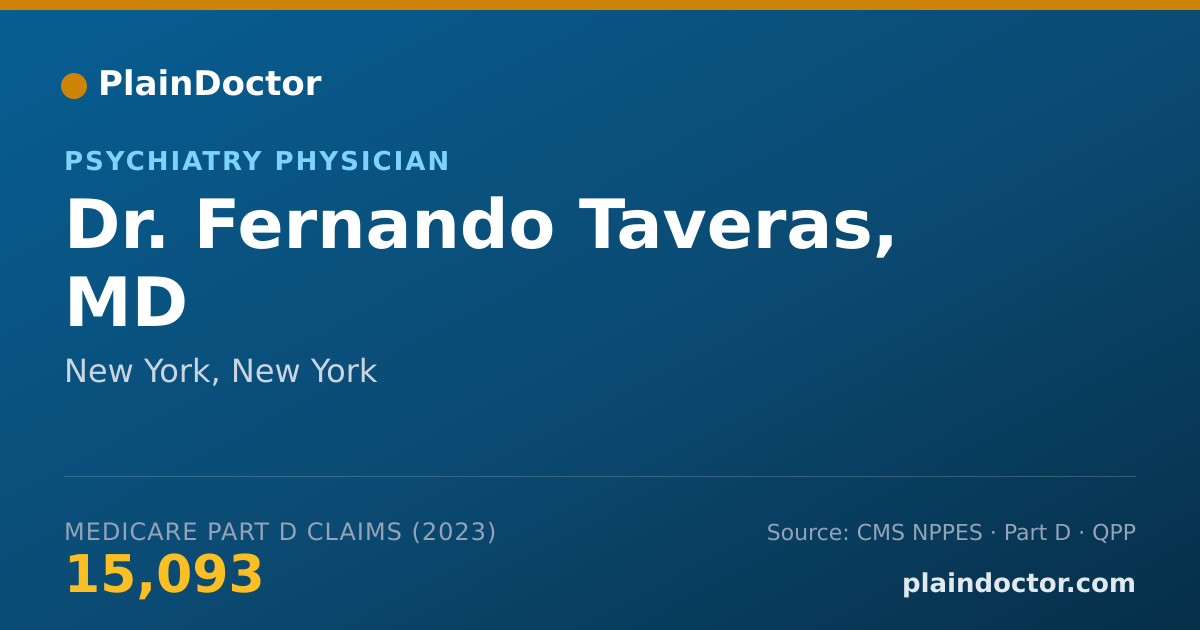Shareable card for Fernando Taveras, MD - Psychiatry Physician, New York, NY