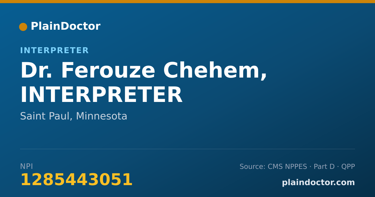 Shareable card for Ferouze Chehem, INTERPRETER - Interpreter, Saint Paul, MN