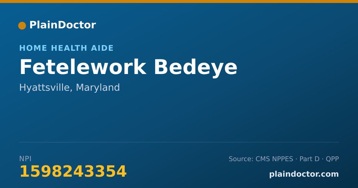 Shareable card for Fetelework Bedeye - Home Health Aide, Hyattsville, MD