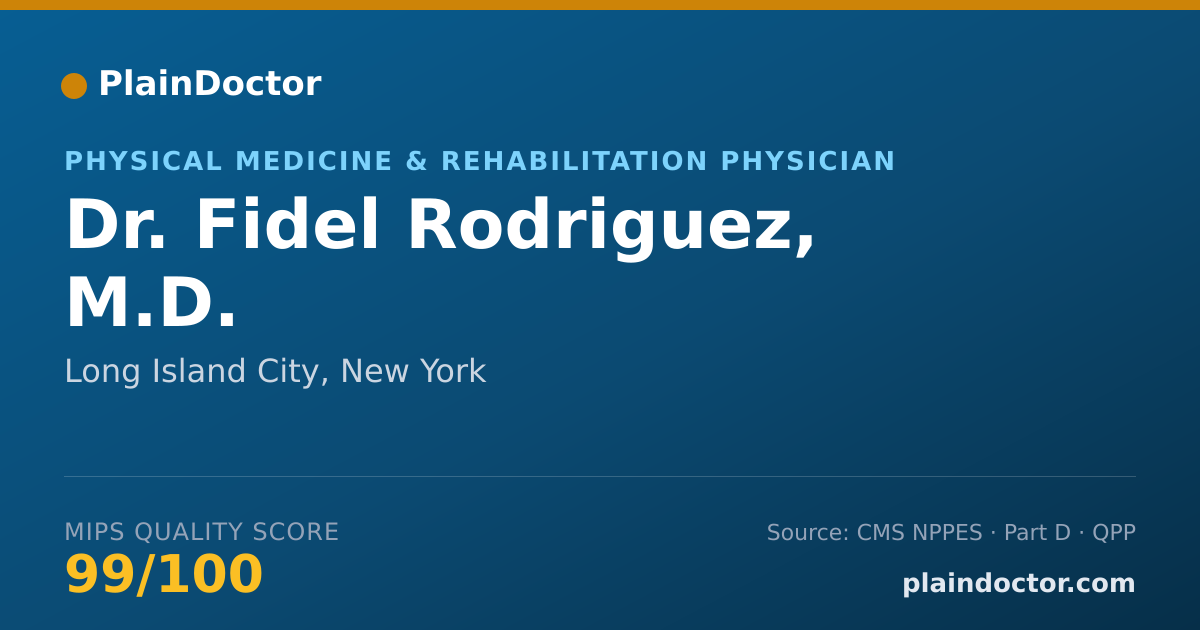 Shareable card for Fidel Rodriguez, M.D. - Physical Medicine & Rehabilitation Physician, Long Island City, NY