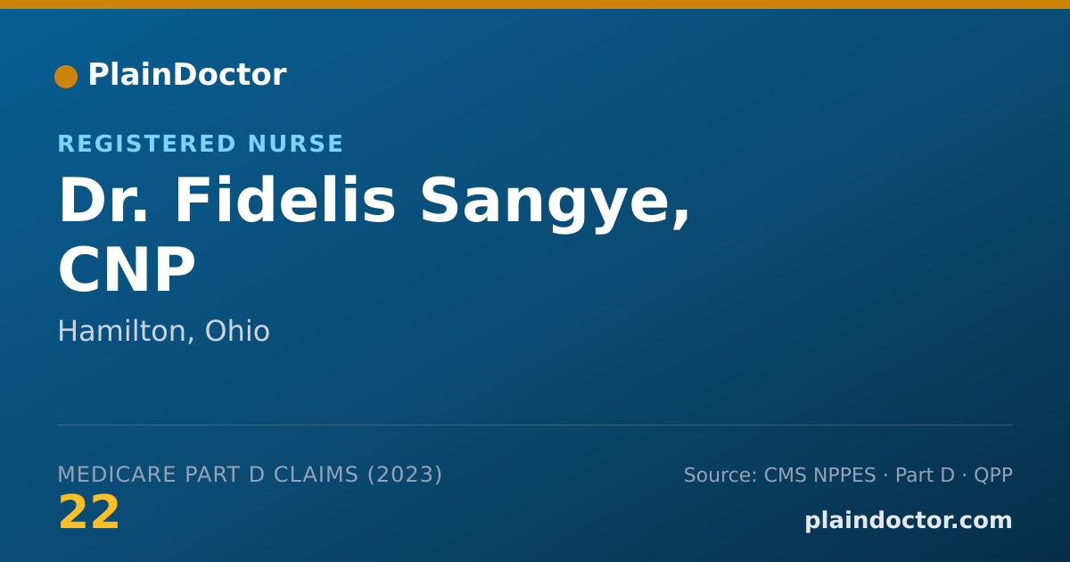 Shareable card for Fidelis Sangye, CNP - Registered Nurse, Hamilton, OH