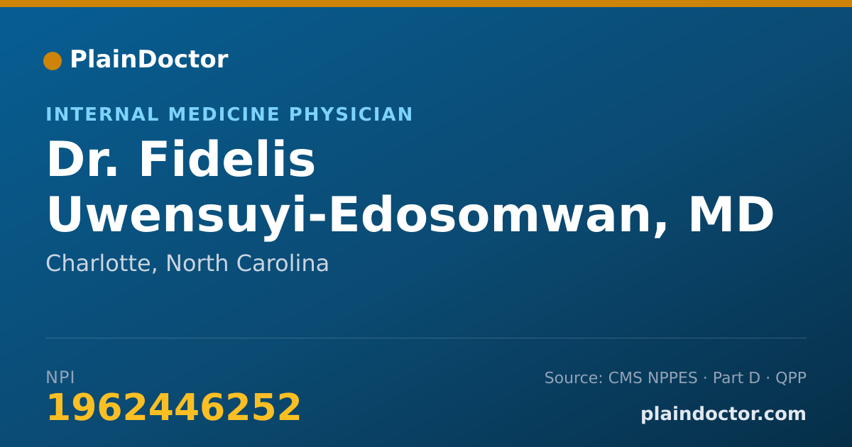 Shareable card for Fidelis Uwensuyi-Edosomwan, MD - Internal Medicine Physician, Charlotte, NC