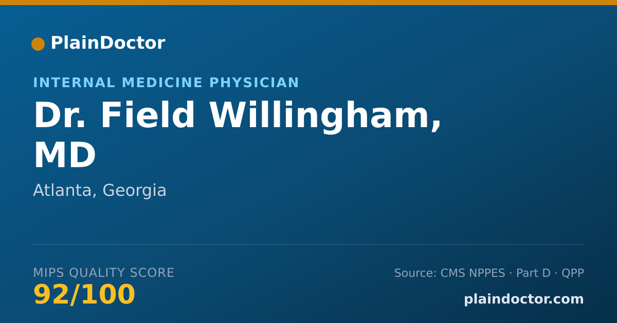 Shareable card for Field Willingham, MD - Internal Medicine Physician, Atlanta, GA