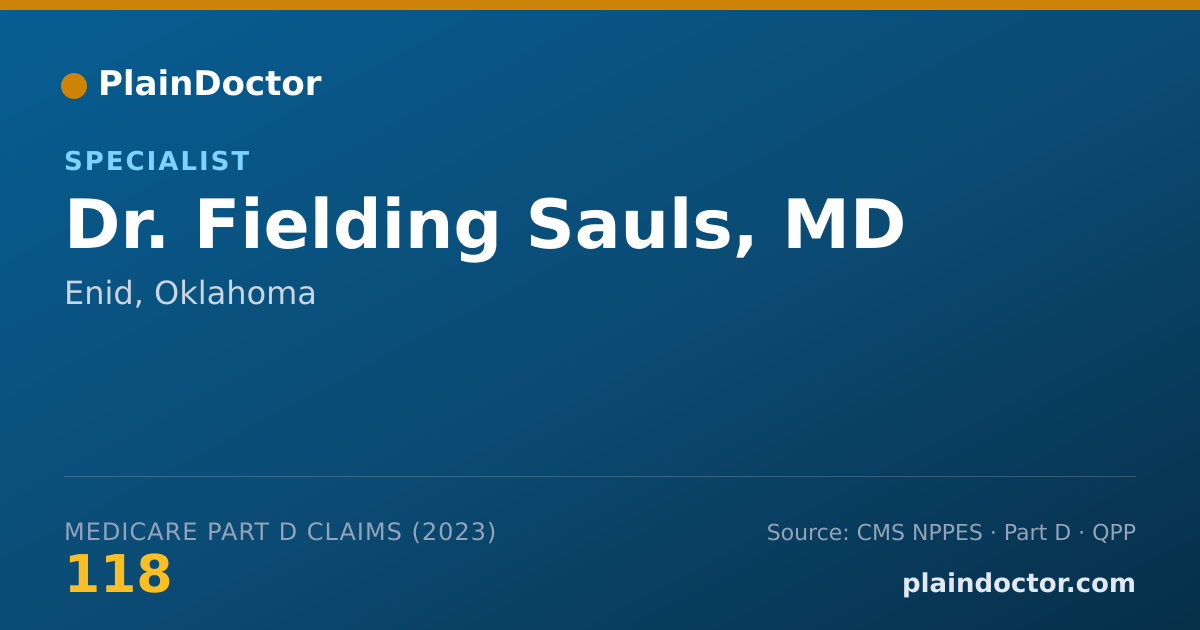 Shareable card for Fielding Sauls, MD - Specialist, Enid, OK
