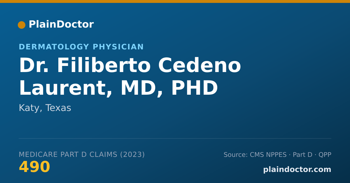 Shareable card for Filiberto Cedeno Laurent, MD, PHD - Dermatology Physician, Katy, TX