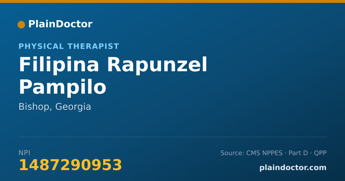 Shareable card for Filipina Rapunzel Pampilo - Physical Therapist, Bishop, GA