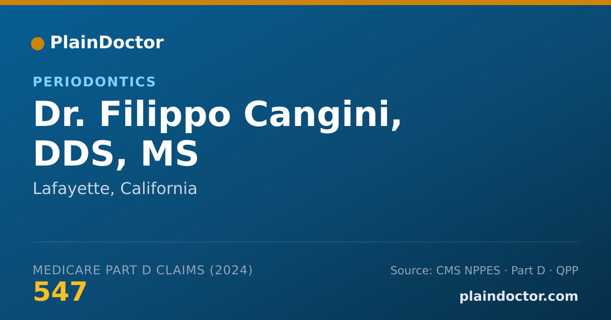 Shareable card for Filippo Cangini, DDS, MS - Oral and Maxillofacial Surgery (Dentist), Lafayette, CA