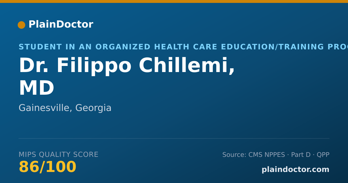 Shareable card for Filippo Chillemi, MD - Student in an Organized Health Care Education/Training Program, Gainesville, GA