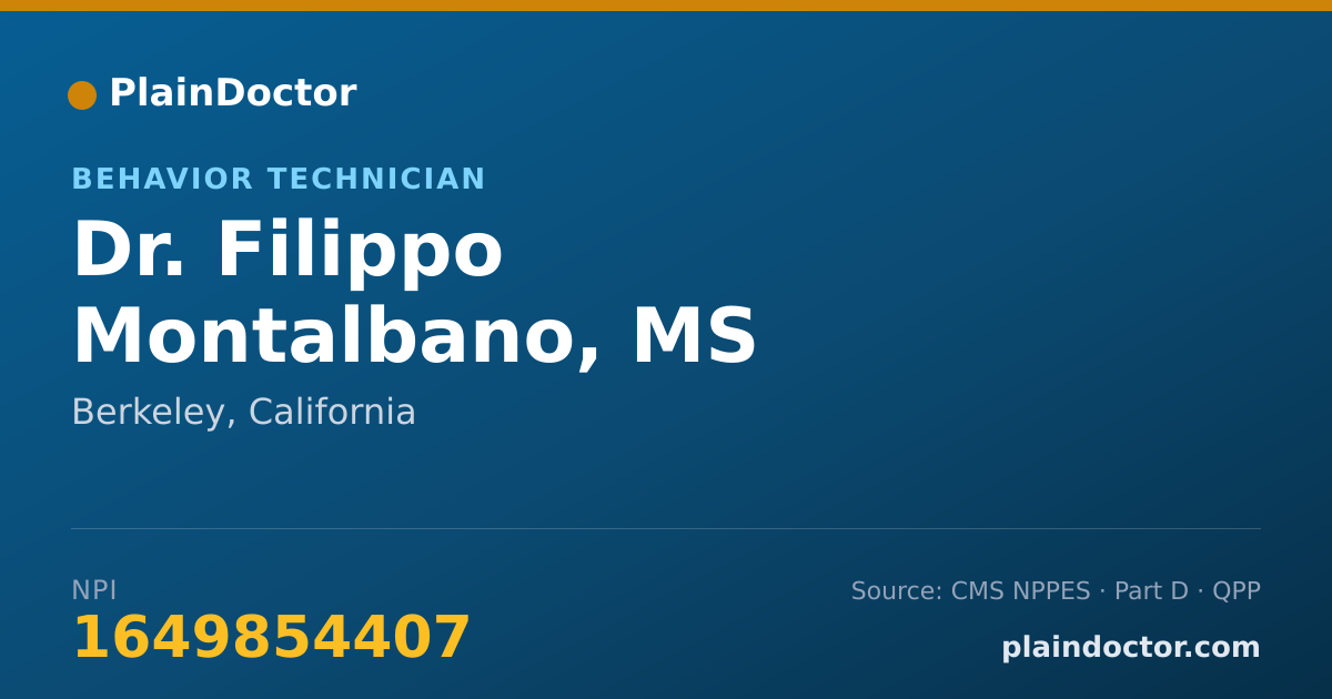Shareable card for Filippo Montalbano, MS - Behavior Technician, Berkeley, CA