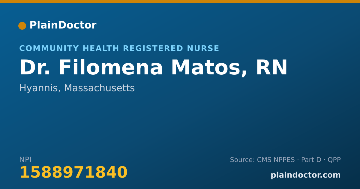 Shareable card for Filomena Matos, RN - Community Health Registered Nurse, Hyannis, MA