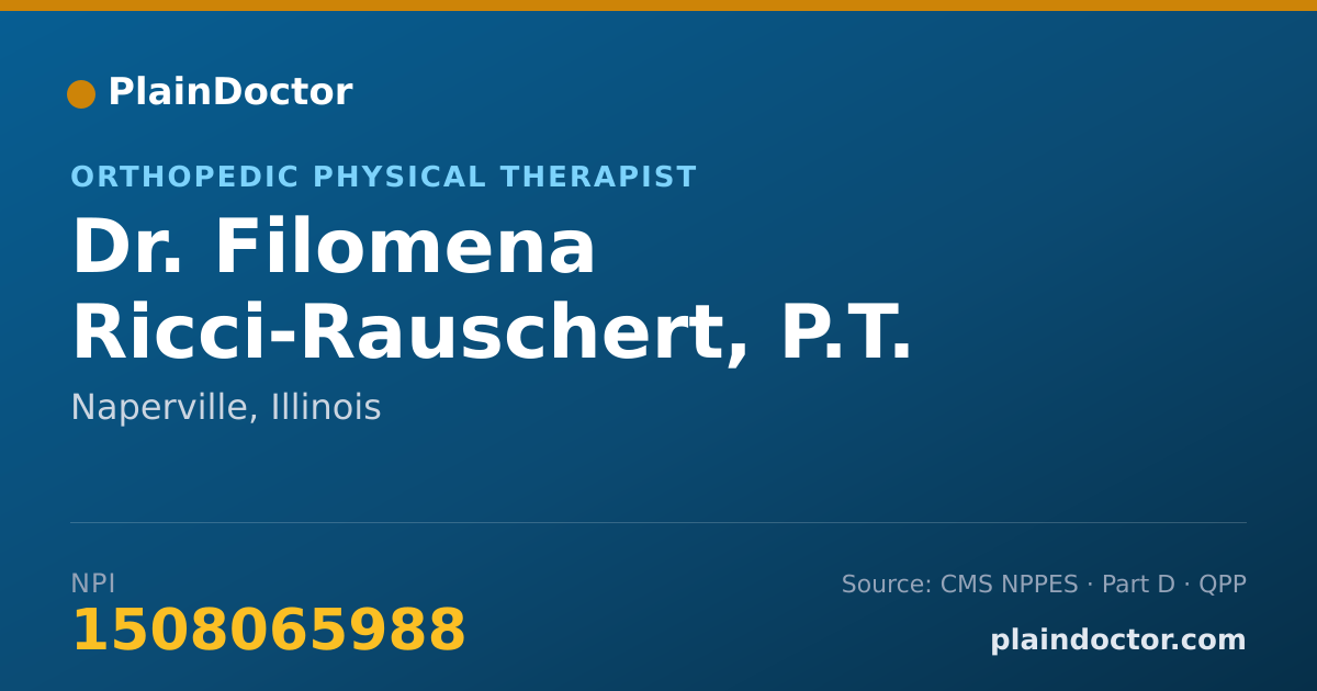 Shareable card for Filomena Ricci-Rauschert, P.T. - Orthopedic Physical Therapist, Naperville, IL