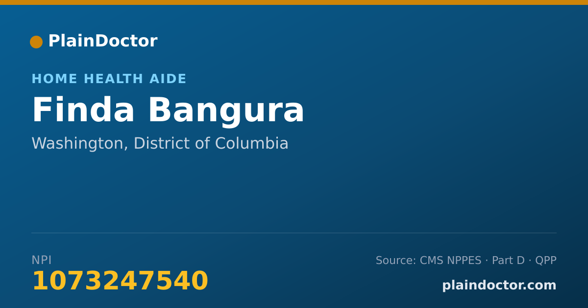 Shareable card for Finda Bangura - Home Health Aide, Washington, DC
