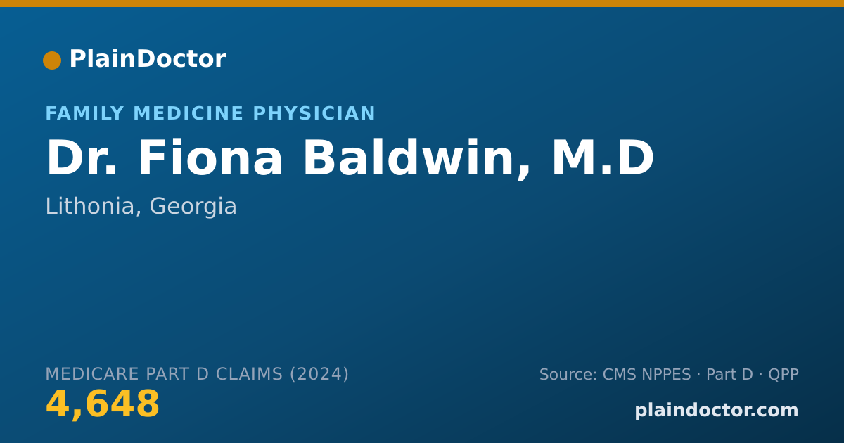 Shareable card for Fiona Baldwin, M.D - Family Medicine Physician, Lithonia, GA